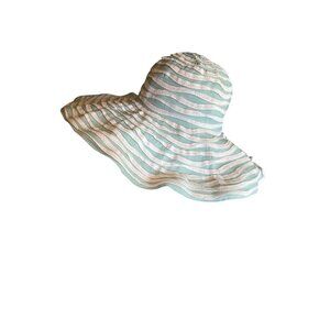 UV Skinz Sun Hat Aqua Stripe Wide Brim One Size Lightweight UPF Protection